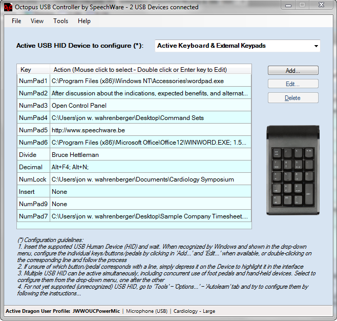 OUC Screenshot of Keypad